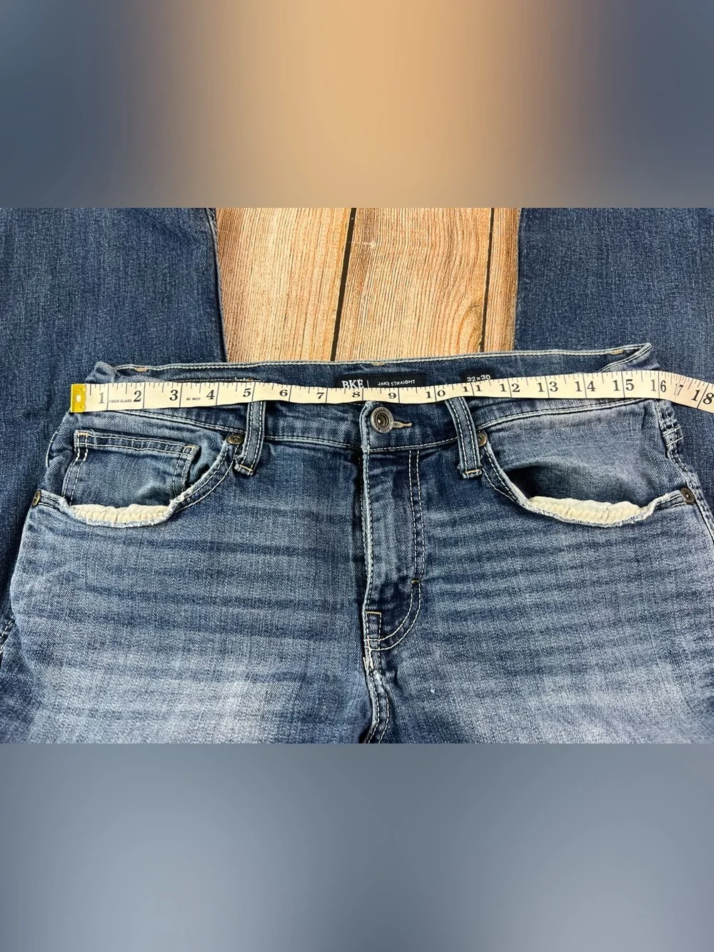 BKE Men Jeans 32x30 Straight Blue Denim